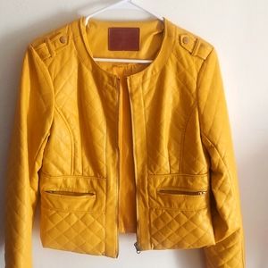 Small yellow leather jacket